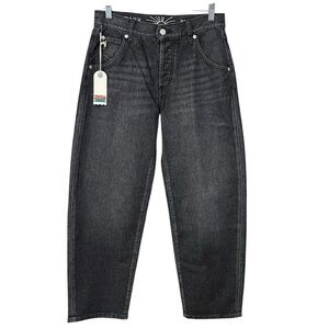 Daily Blue Mantra Barrel Leg Jeans Onyx Black 26 NWT Minimalist Boho Western